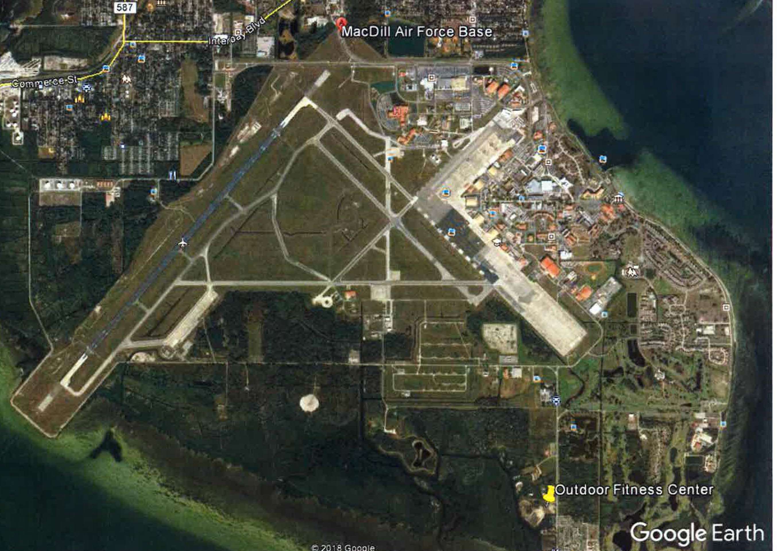 Google Earth Site Location for MacDill Outdoor Recreation Facility Complex