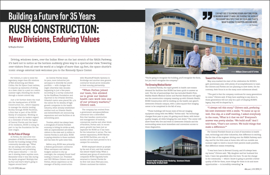 RUSH Construction in i4 Business Magazine June 2019